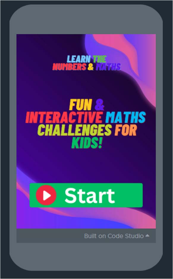 Maths App Home Screen